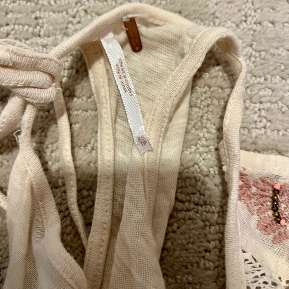Free People Cream Floral Embroidered Blouse - Picture 2 of 4